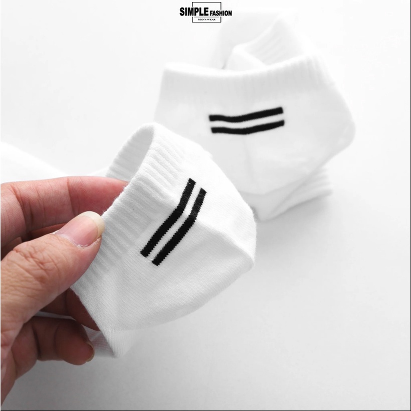 Tất Trơn Unisex Cổ Ngắn Len Tăm SIMPLE Vintage Hàn Quốc 3 màu ( 1 Đôi )