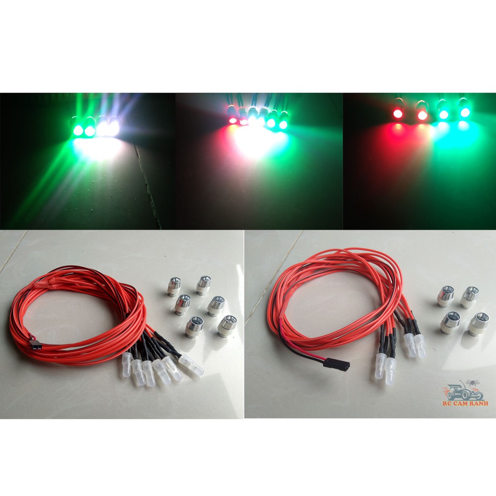 Cụm Đèn LED trước sau cho xe điều khiển RC cắm nguồn trực tiếp từ RX