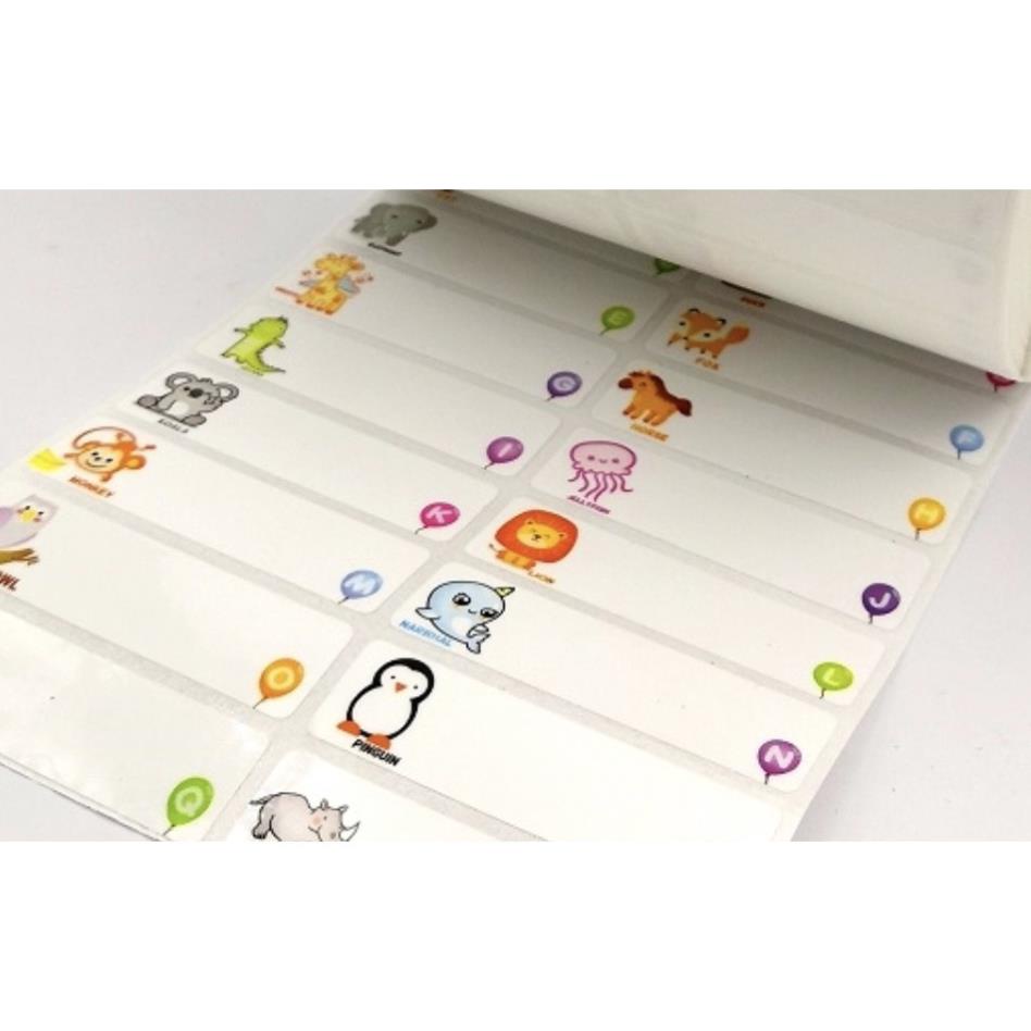 Sticker tên bé in theo yêu cầu - Tem dán đồ dùng học tập bút thước kẻ, nhãn sách vở - Elsa Minion Avenger  Chất lượng