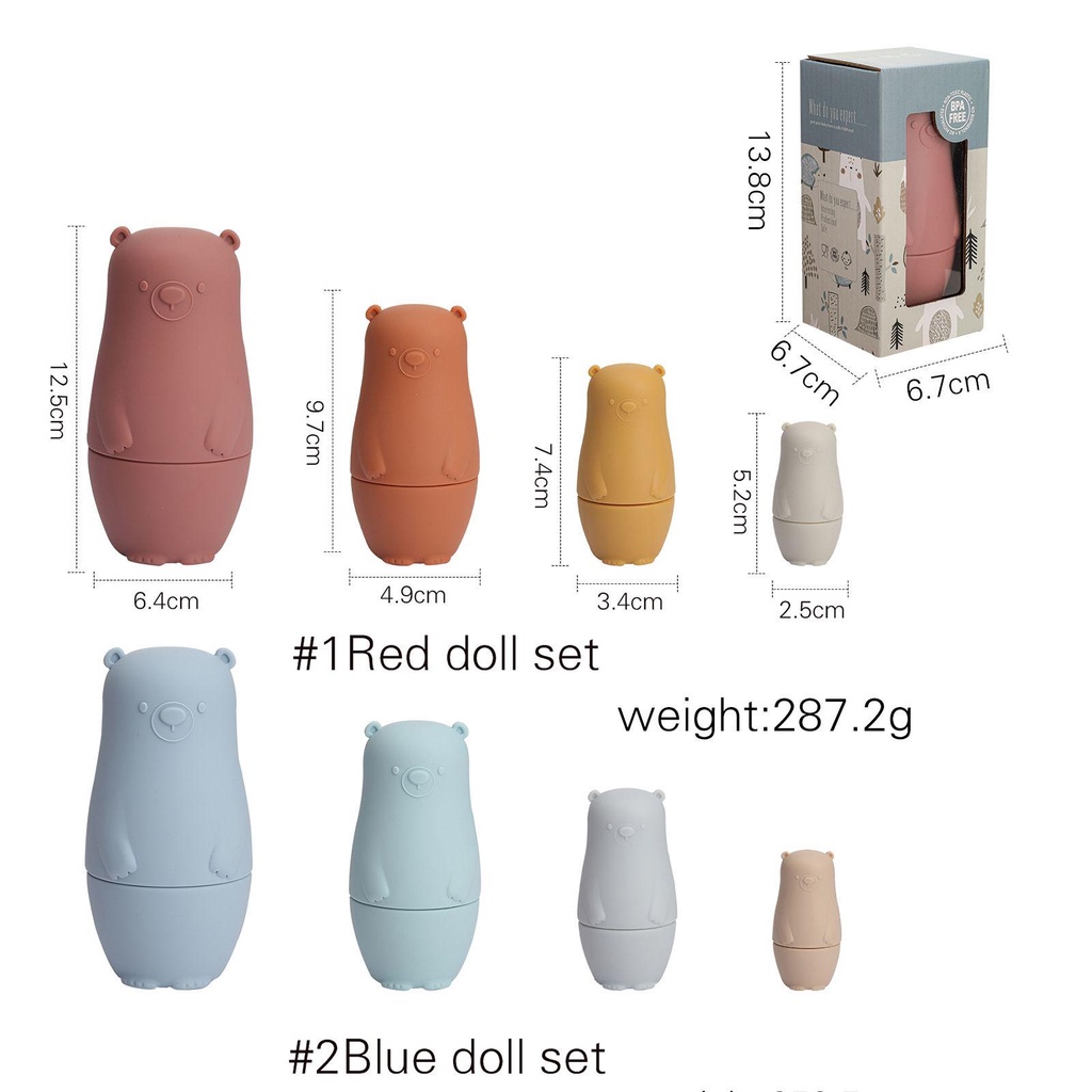 Búp bê Nga Matryoshka MAMIMAMIHOME chất liệu silicone chất lượng cao