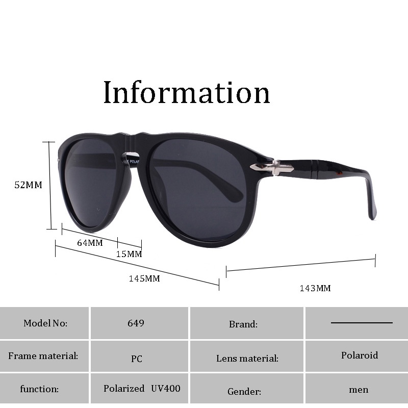 Kính Mát Phân Cực Sang Trọng Phong Cách Phi Công Steve 007 Oculos 649 persol