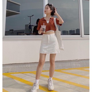 Áo crop len cổ V (kèm video quay tại shop).