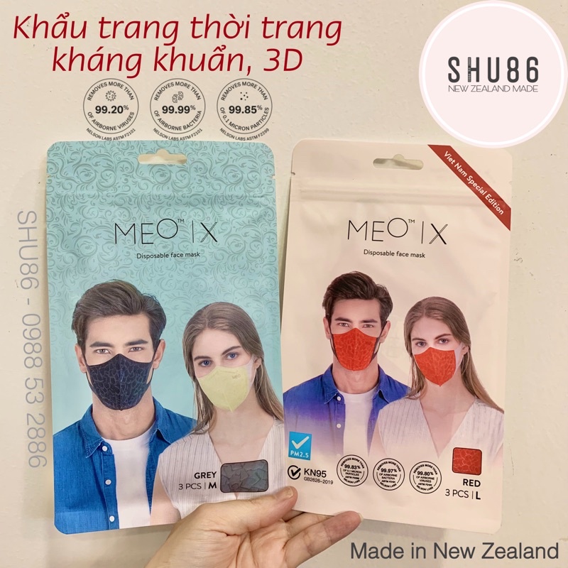 Khẩu trang MEO X - Khẩu trang thời trang , vải không dệt , 3D của New Zealand