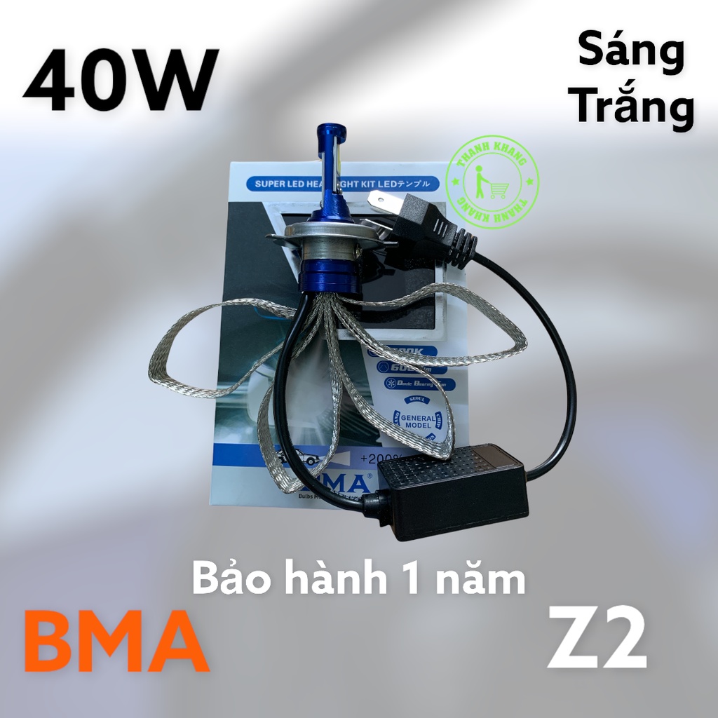 Đèn pha led 2 tim BMA-DPL-Z2 H4 chính hãng siêu sáng bảo hành 1 năm gắn pha xe máy Thanh Khang