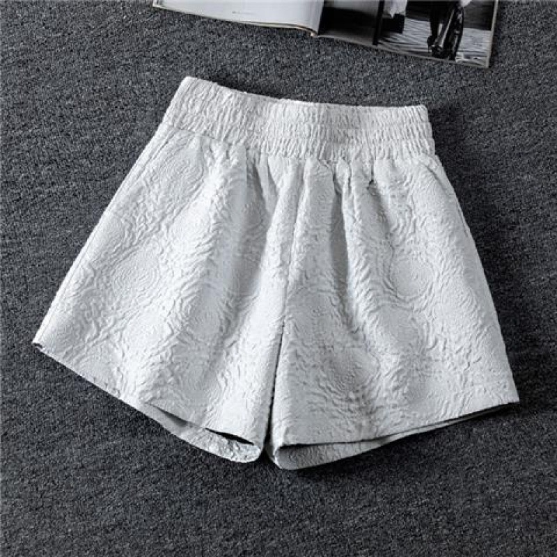 Quần Short Đùi Nữ Dập Nổi 3D Xốp Phồng MOLA Cao Cấp Short Ống Rộng Sọt Lưng Thun Cạp Cao Sooc Ngắn Unisex Trắng Đen Xám