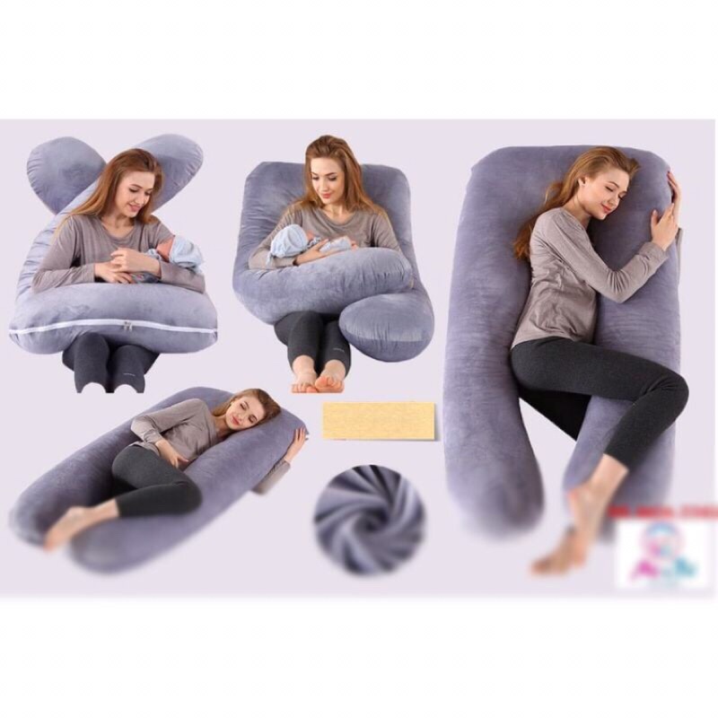 Gối ôm bà bầu hình chữ U vải Cotton cao cấp thoáng mát