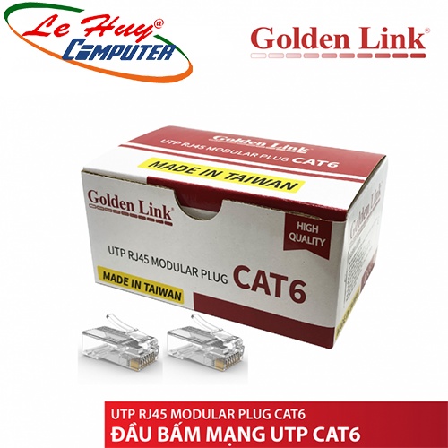 Đầu Mạng RJ45 Cat6 Golden Link 100 cái/hộp (P8001TW)