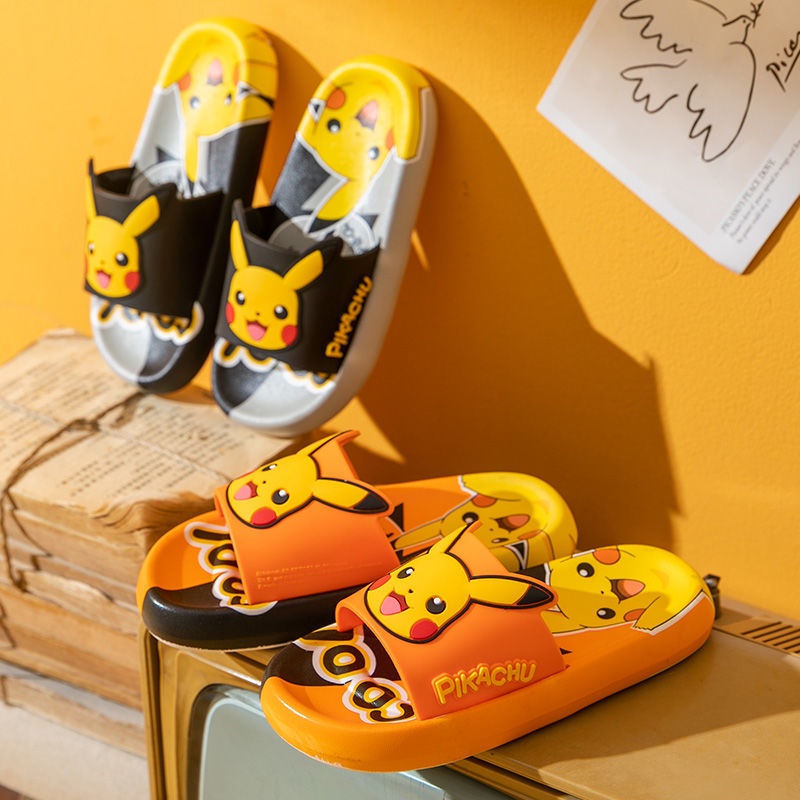 Pokemon kids Slippers Indoor Slippers Cute Pikachu Slippers Summer Cartoon Slippers Home Slippers Non-slip Soft Bottom Sandals and Slippers Bath Shoes Outdoor Slippers Baby Slippers