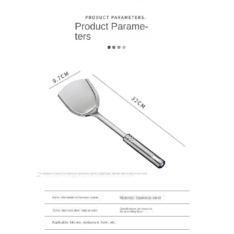 Kitchen Stainless Steel Spatula with Magnetic Nine Beads Steel Handle Spatula Kitchenware Spatula（crthl）