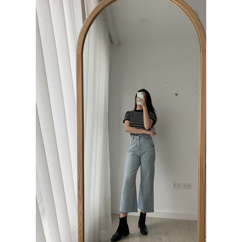 Quần bò ống rộng lưng cạp chun QB168 1994closet