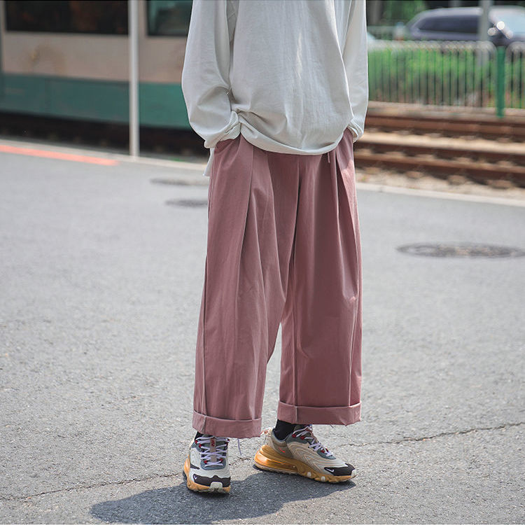 Quần Dài Dáng Rộng Màu Trơn Phong Cách Nhật Bản Size M-2Xl Cho Nam | BigBuy360 - bigbuy360.vn