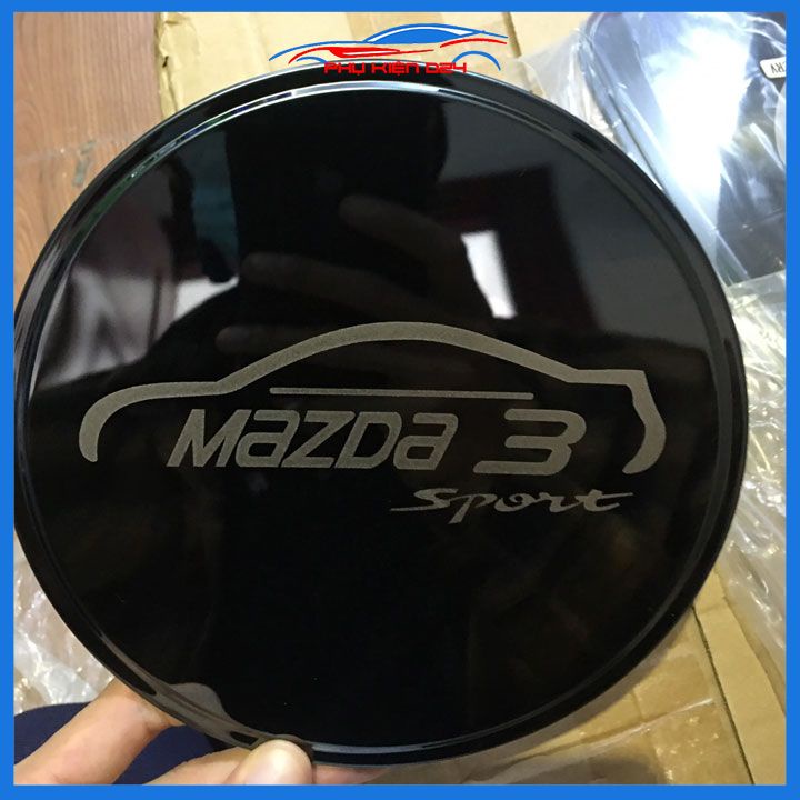 Ốp nắp bình xăng Mazda 3 2020-2021-2022-2023 vân titan chống trầy trang trí ô tô