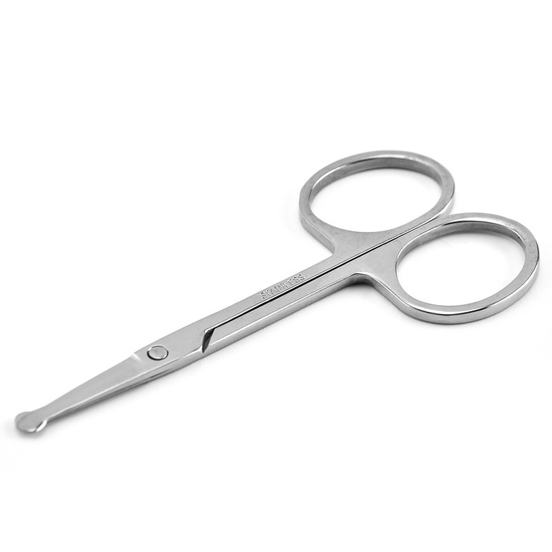 Kéo Cắt Tỉa Lông Mày Đầu Tròn Tròn An Toàn Bằng Thép Không Gỉ