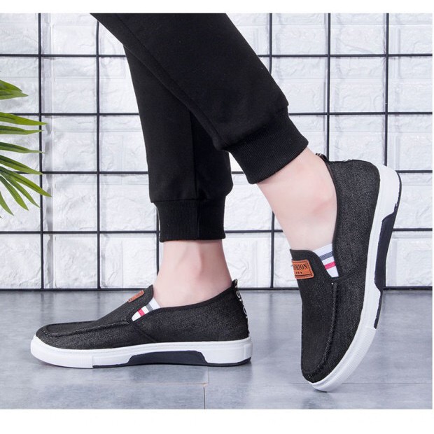 Giày lười nam. Giày mọi nam. Giày lười phong cách châu Âu mã MD6 đen xám.(Khuyến mãi lớn giảm 50%)