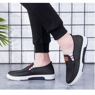 Giày lười nam. Giày mọi nam. Giày lười phong cách châu Âu mã MD6 đen xám.(Khuyến mãi lớn giảm 50%)