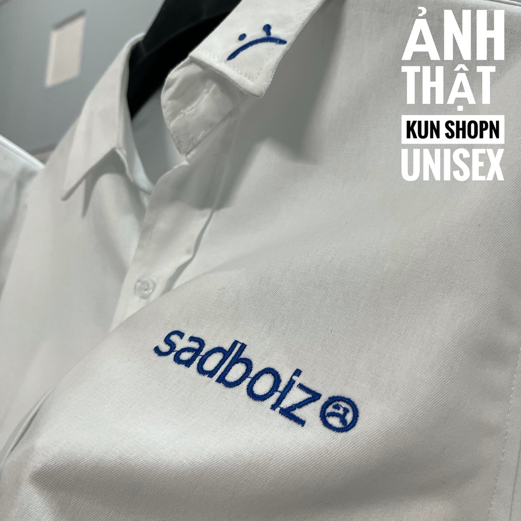 Áo sơ mi tay dài SADBOIZ Sad Signature Oversized WHITE áo sơ mi sadboiz dài tay