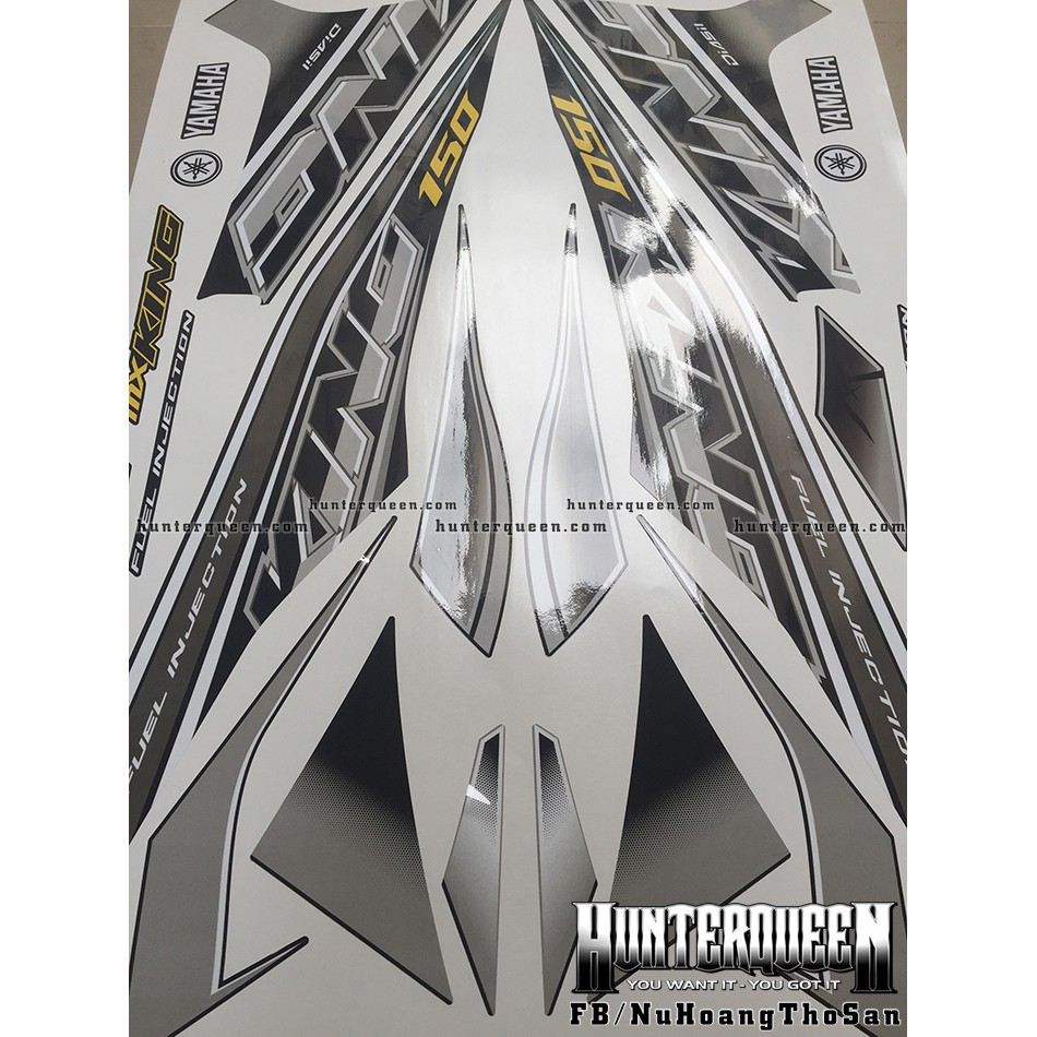 Tem Exciter 150. Tem rời MX KING xe đen tem xám. Xe màu khác vui lòng inbox