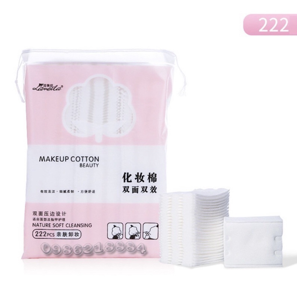 ( Siêu Sỉ Rẻ) Bông tẩy trang 3 lớp Cotton Pads túi 222 miếng