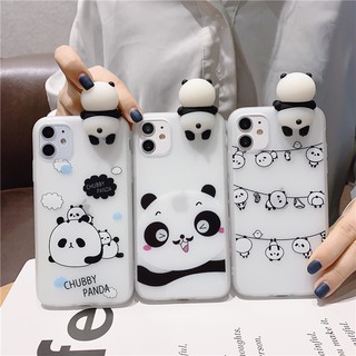 Ốp điện thoại cho gấu trúc Con búp bê mềm iPhone 12 Pro X XR XS Max 8 8+ 7 7+ 6 6+ 6S 6S+ Plus SE 2020