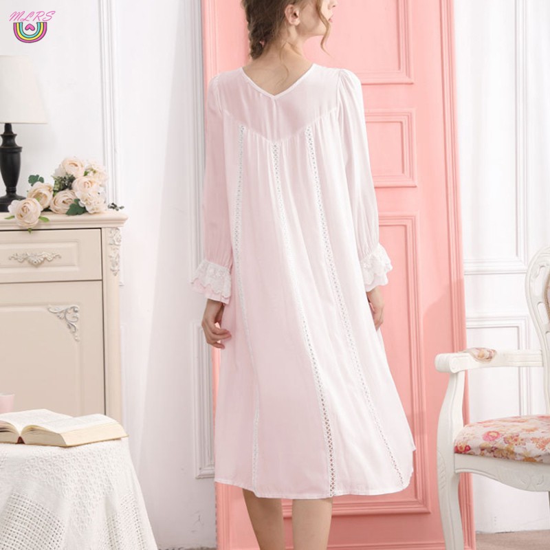 MS Women's Nightgown Long Sheers Vintage Nightdress Lace Lounge Sleepwear Pajamas For Woman &VN | BigBuy360 - bigbuy360.vn