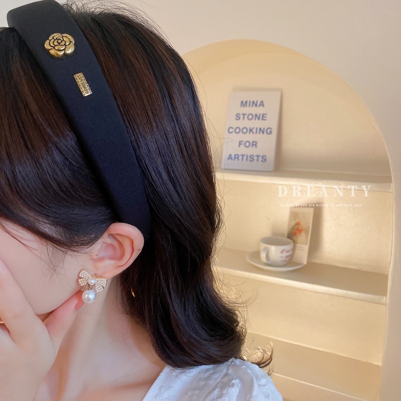 Băng Đô Cài Tóc Bằng Xốp Họa Tiết Hoa Hồng Phong Cách Hàn Quốc Cổ Điển Thời Trang Xinh Xắn