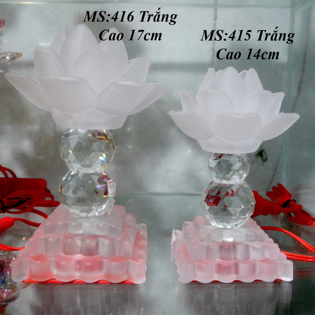 Cặp Đèn lưu ly điện bóng led tự động đổi 7 màu thờ cúng bàn thờ