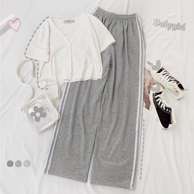 Quần ống rộng 🔺FREESHIP🔺 Quần Ống Rộng 2 Line Unisex Nam nữ [quần nữ giá rẻ] | BigBuy360 - bigbuy360.vn