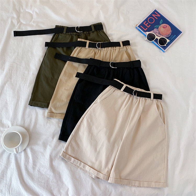 Quần Short Lưng Cao Màu Trơn Dễ Phối Đồ Thời Trang Mùa Hè Mới Cho Nữ