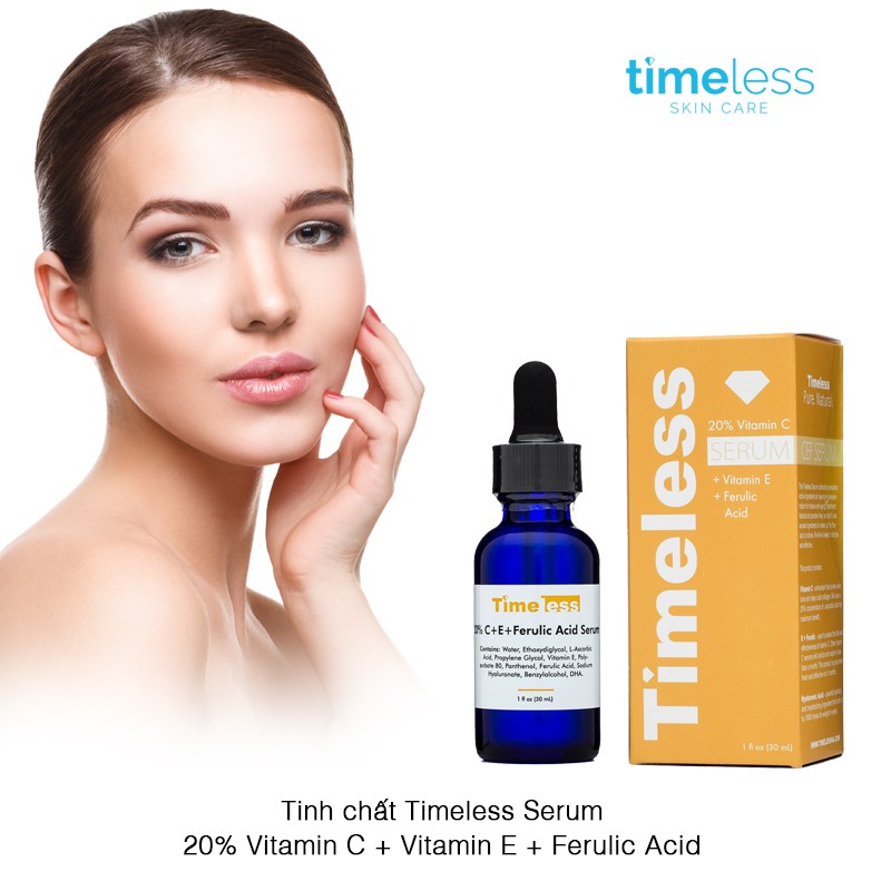 Tinh Chất Dưỡng Sáng Da Timeless 20% Vitamin C + Vitamin E + Ferulic Acid Serum [ Serum Timeless Vitamin C 20% ] 30ml | BigBuy360 - bigbuy360.vn