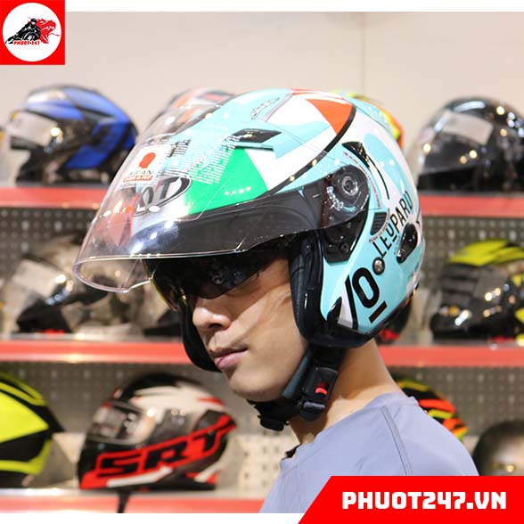 Mũ bảo hiểm 3/4 KYT Venom - 2 Kính