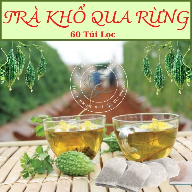 TRÀ KHỔ QUA RỪNG - 60 Túi Lọc, Thanh Nhiệt, Giảm Gút, Giảm Tiểu Đường, Trà Túi Lọc Tiện Lợi