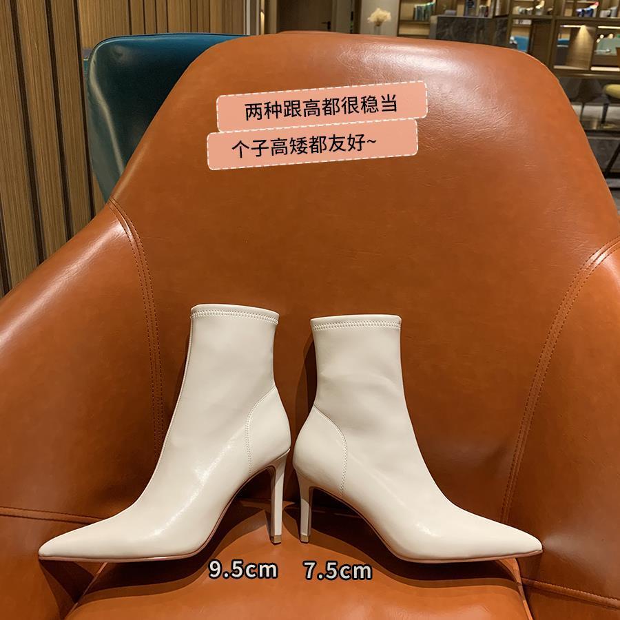 Giày Boot Cao Gót Mũi Nhọn Phong Cách Âu Mỹ Mới
