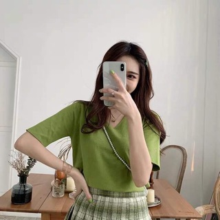 Áo Crt cổ tim trơn TTQ588