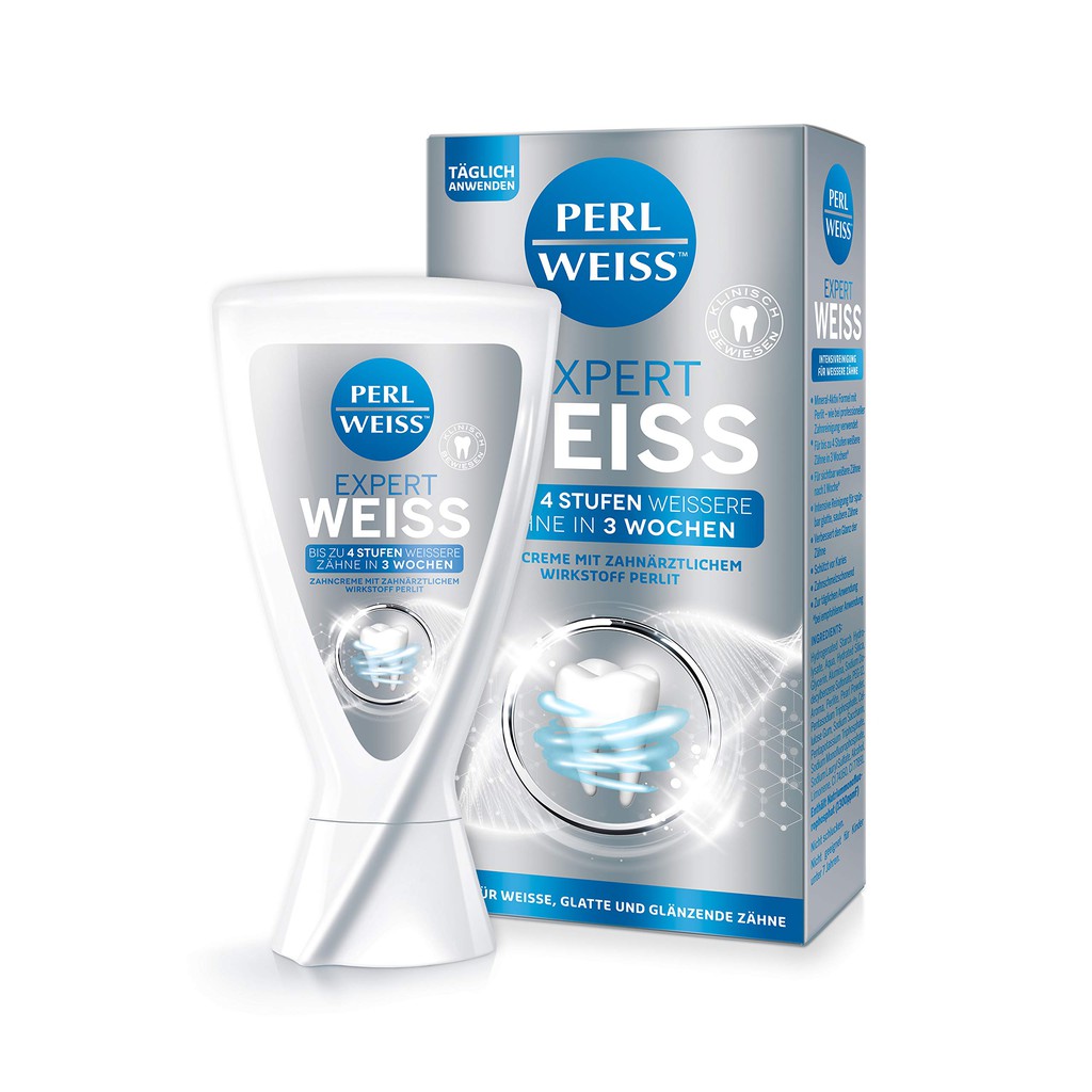 Kem đánh răng Perl weiss Expert White Toothpaste 50ml, Làm sạch và Làm trắng chỉ trong 3 tuần