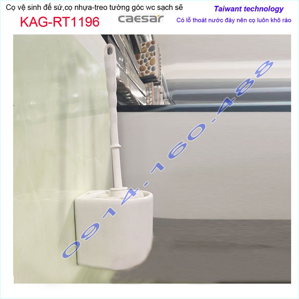 Kệ cọ vệ sinh bồn cầu Caesar KAG-RT1196, Sales 1+1  giá đựng bàn chải vệ sinh bằng sứ toilet tặng cây chà toilet sứ