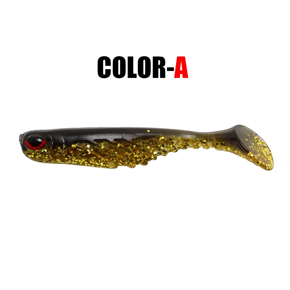 Mồi câu cá nhân tạo 7cm/2.9g bằng nhựa cao su mềm không mùi mắt 3D lấp lánh cho câu cá ngoài trời