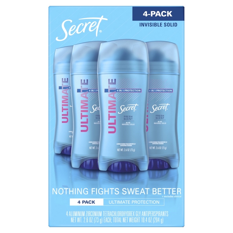 Lăn sáp khử mùi nữ Secret 73g (sáp trắng) Powder Fresh 59g | Ultimate 4in1 | Paris Rose