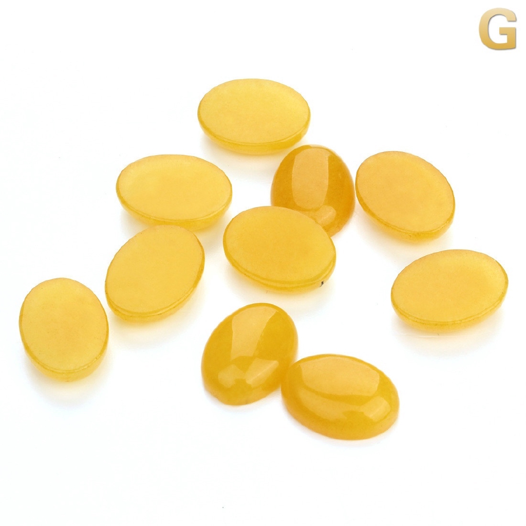 Bộ 10 Viên Ngọc Mài Tròn Hình Oval 10x14mm Dùng Trang Trí Sổ Tay/Làm Trang Sức Thủ Công