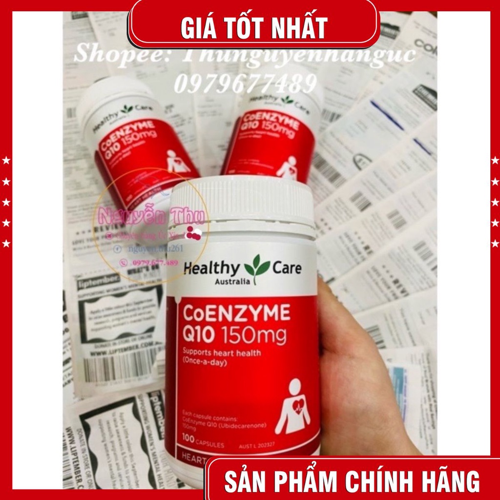 (Đủ bill) Viên uống BỔ TIM, BỔ TIM COENZYME HEALTHYCARE Q10 1hộp 100 viên