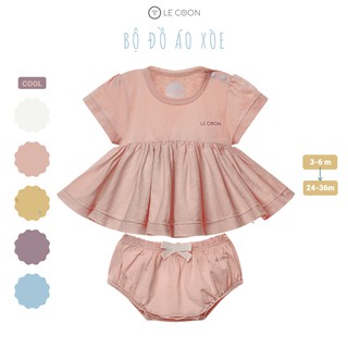 Lc06_12 bộ đồ xòe cho bé gái le coon - bst 2021