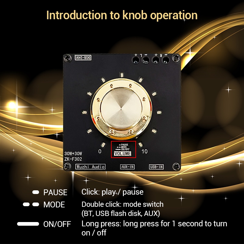 Mô Đun Khuếch Đại Âm Thanh Bluetooth TPA3118 30W+30W ZK-F302