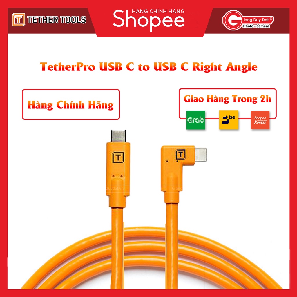 Dây Kết Nối Máy Ảnh Tether Tools - Cáp TetherPro USB C to USB C Right Angle - Dài 4.6 - Chính Hãng