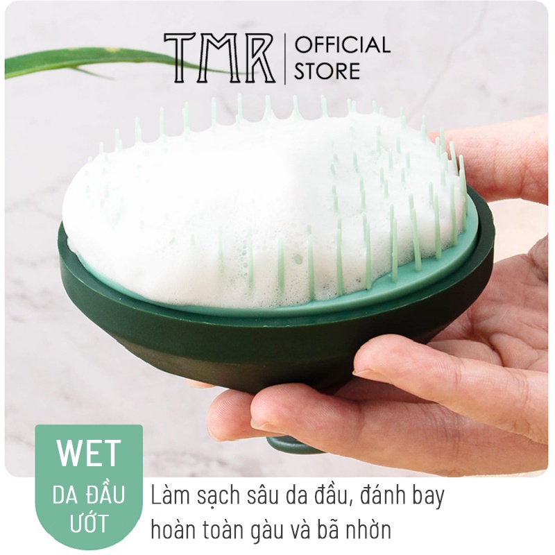 Lược gội đầu silicon TMR gai nhọn mềm ngăn ngừa giảm rụng và kích thích mọc tóc