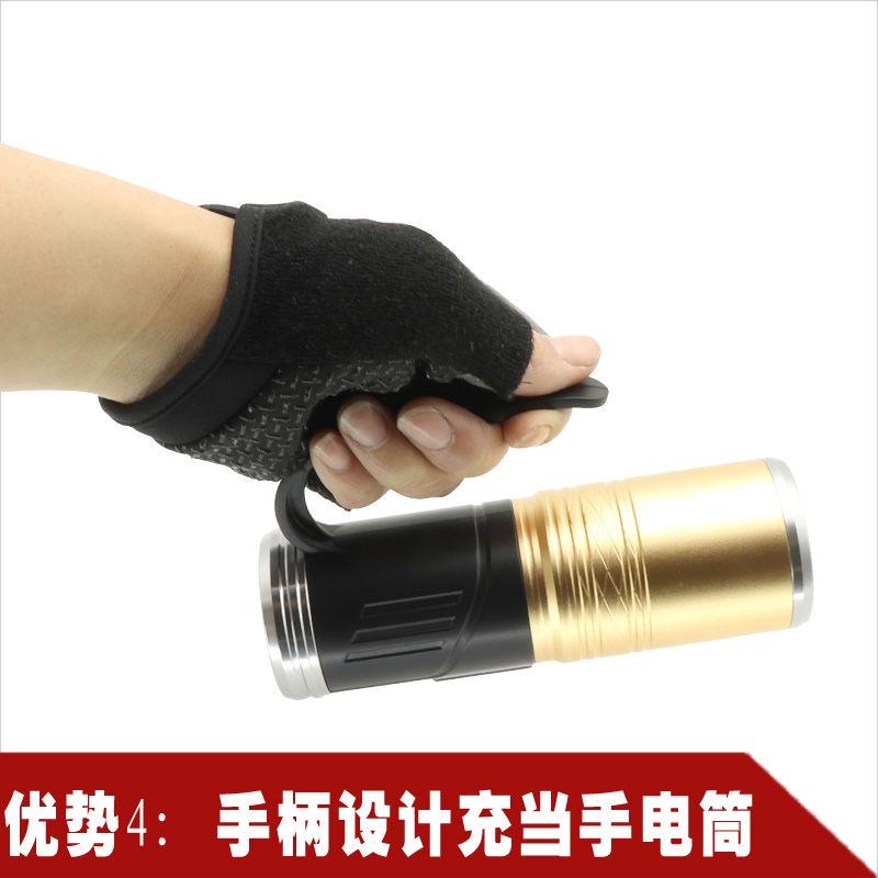 Đèn Pin Câu Cá Ban Đêm Công Suất Cao USB Ánh Sáng Xanh Tím Chống Nước