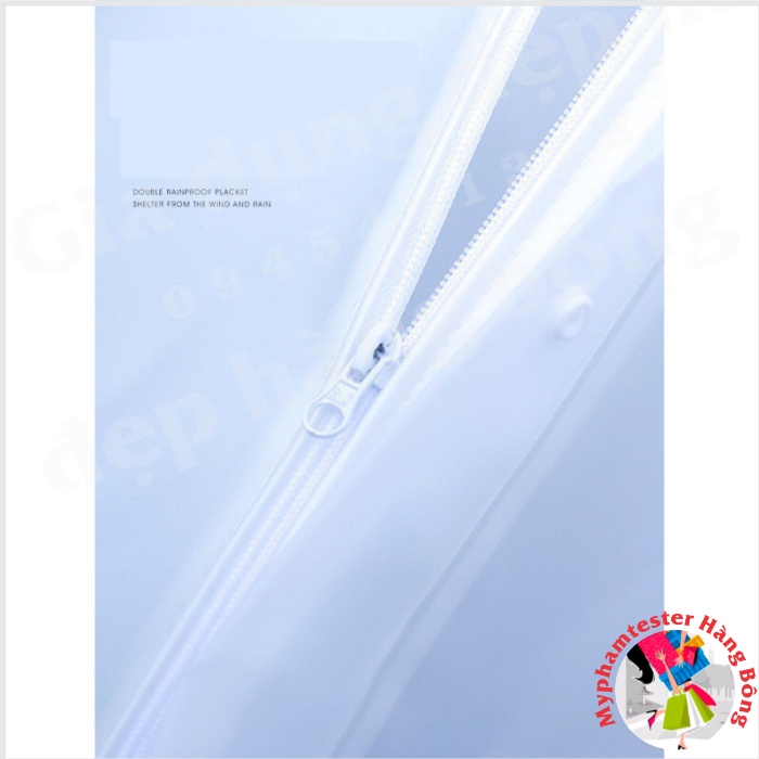 Áo mưa trắng đục cho cả nam và nữ, phong cách Hàn Quốc có kính che mặt trong suốt trắng chất xịn