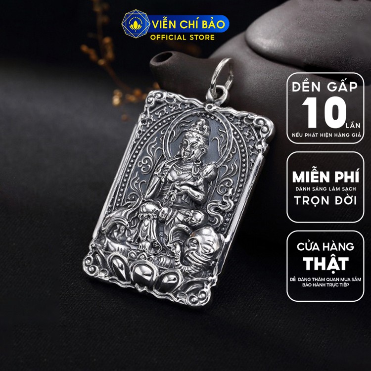 Mặt dây chuyền bạc nam Phật Bản Mệnh 12 con giáp Tam Muội Chân Hỏa chất liệu bạc Thái 925 Viễn Chí Bảo M100175