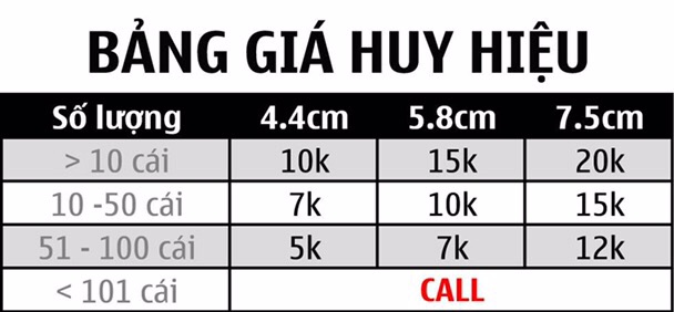 Đặt in Huy Hiệu theo yêu cầu