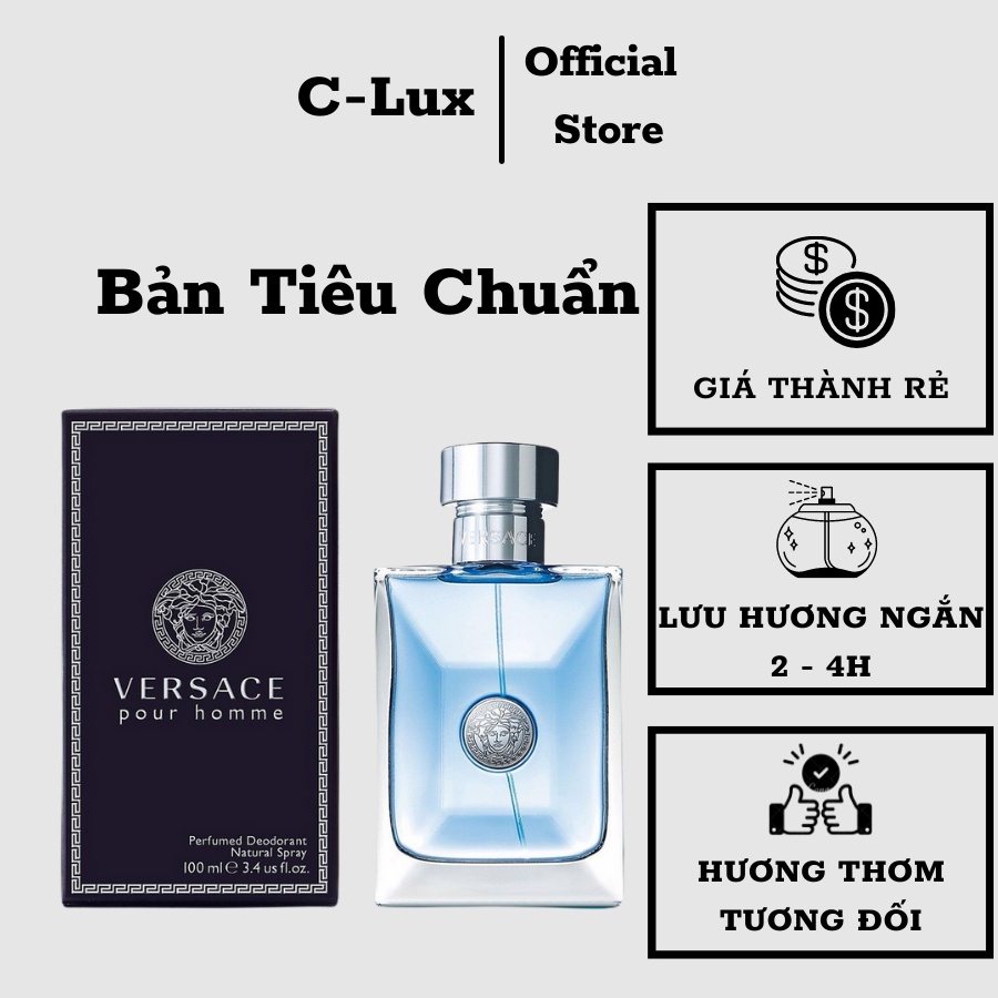 Nước hoa nam  Versace Pour Homme 100ml lưu hương lâu hương gỗ nồng nàn mạnh mẽ lịch lãm