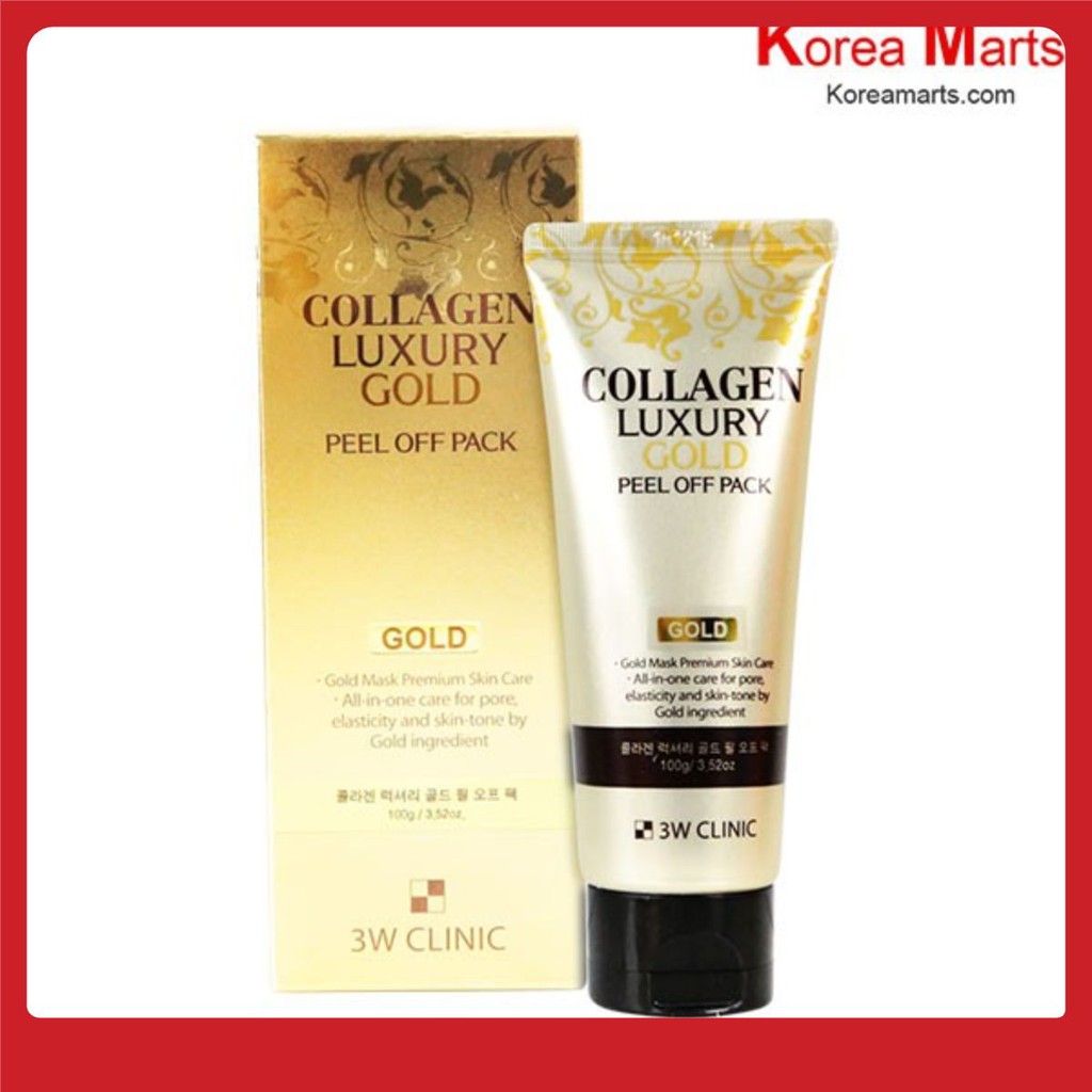 MẶT NẠ Vàng 3W Clinic Collagen Luxury Gold Peel Off Pack 100ml- Hàn Quốc