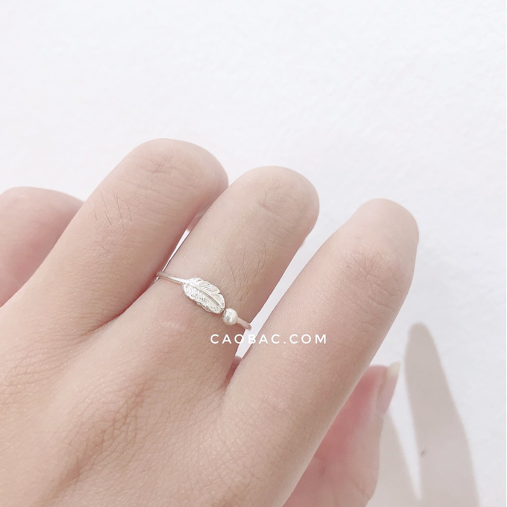 NHẪN BẠC TA BASIC💝FREESHIP💝Nhẫn lông vũ